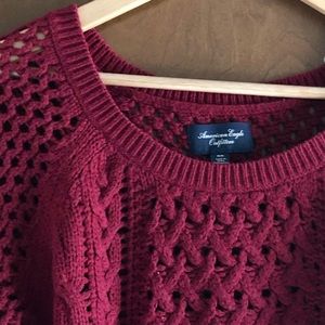 American Eagle Outfitters Maroon Red Knit Sweater
